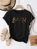 Transfronteriza Talla Europea Camiseta de Manga Corta para Mujer Día de San Valentín Corazón Cuello Redondo Casual Verano Camiseta Gráfica