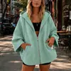 2026 Otoño e Invierno Nuevo Sólido Nueve Cuartos Manga Cómoda Casual con Capucha y Cremallera Chaqueta Cruzada Europea y Americana Amazon para Mujer