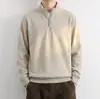 Capa base para hombre de mezcla de Lyocell, transpirable y que absorbe el sudor, con media cremallera, colección otoño/invierno 2026, camiseta/sudadera de manga larga texturizada