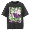 Camiseta Oversize Lavada Hip Hop Streetwear Harajuku Gráfico de Anime