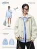 Jaqueta minimalista estilo americano de Jack com fivela de avião, modelo de primavera unissex, moderna, folgada, casual, versátil, casaco com gola alta