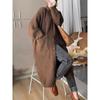 Novo Design de Outono e Inverno Engrossado Cardigan de Malha Outwear para Mulheres Versátil Solto Elegante Preguiçoso Outwear Suéter Longo
