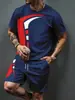 2026 Estilo Novo de Comércio Exterior Europeu e Americano AliExpress Estampa Digital 3D Camiseta de Manga Curta e Shorts Conjunto de Duas Peças
