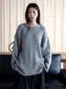 La nueva colección de otoño de Loufu presenta un suéter de lana floral de punto mixto colorido con cuello redondo casual de estilo japonés con un diseño único para mujer