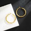 Aretes de círculo simple a rayas de moda europea y americana de oro arena de Vietnam para mujer, aretes de cobre chapados en oro, joyería de fábrica venta directa