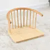 Silla con respaldo de tatami estilo japonés, madera maciza, sin patas, adecuada para apartamentos pequeños, balcones y ventanales; una silla de una sola persona, de asiento bajo, para uso doméstico