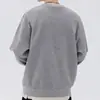 Camiseta de Manga Larga de Waffle de Color Puro para Hombre Primavera y Otoño 2025 Casual para Hombre Cuello Redondo Holgada de Manga Larga para Hombre