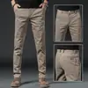 Calças casuais masculinas de alta qualidade de Hong Kong, calças sociais finas de perna reta para o verão, calças compridas da moda estilo coreano, confortáveis e versáteis