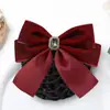Flor de Cabeza Femenina Pinza para el Cabello de Enfermera Profesional Set de Malla para el Cabello de Azafata Accesorios para el Cabello de Trabajo de Hotel Lazo de Bolsillo de Red