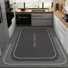 Tapete de Piso de Cozinha Grande Área Cobertura Total Tapete para Pés Moderno Simples Absorvente de Água Antiderrapante Resistente à Sujeira Fácil de Limpar Tapete de Piso de Terra de Diatomáceas