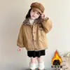 Chaqueta de Doble Cara con Felpa para Niña Otoño Invierno Nueva Elegante Estampado de Leopardo Lana de Cordero Dibujos Animados Ropa de Trabajo Superior para Niña Pequeña