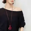 Colgante de Bolsita de la Suerte de Año Nuevo para Viajero de Moda Collar Largo Simple Versátil Cadena de Suéter de Diseño Único de Nicho para Mujer