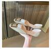 Zapatos Planos de Verano Nuevos de Estilo Similar al de Mamá Uva con Hebilla Cuadrada de Charol, Punta Cuadrada, Huecos Poco Profundos para Mujer