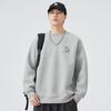 Sudadera de Cuello Redondo Shanggu Clothing para Hombre, Nueva Primavera Vintage de Manga Corta Bordada, Versátil Casual Estilo Pareja