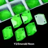 Bordes Irregulares Fluorescentes Neón Cosidos con Piedras de Strás, Piedras Multilaterales Cosidas a Mano, Accesorios para Ropa DIY y Vestidos de Novia
