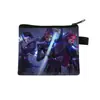 Grupo de Chicas Cazadoras de Demonios K-Pop Cartera Corta de Poliéster Diseño Simple Cartera con Estampado de Anime Portatarjetas para Monedas y Tarjetas Portátil