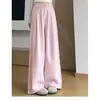 Calça pantalona branca de seda gelada, corte slim, cropped, novo estilo, para mulheres, calça da estação Miyama para mulheres, estilo drapeado de verão 2026