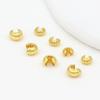 Banhado a Cobre Ouro Real 18K Fivela Meia-Lua Crescente Fivela C Padrão Abóbora Conta Aberta Pulseira Conta Posicionadora Acabamento DIY Fivela B95
