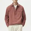 Camisa de trabajo casual de algodón puro de alta gama, manga larga para hombre, diseño de otoño, versátil, corte holgado, camisa chaqueta con cuello