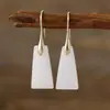 Pendientes colgantes geométricos bohemios transfronterizos, joyería popular de piedra natural al por mayor en Europa y América.