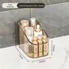 Caixa de Armazenamento Transparente Organizador de Cosméticos Mesa Simples Armazenamento por Compartimentos Porta Batom Pincel de Maquiagem Porta Caneta Rack de Armazenamento Caixa