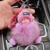 Muñeca para dormir de piel de zorro, juguete de peluche, adornos para teléfono móvil, cordón, muñeca, colgante para bolso de piel real, llavero para coche