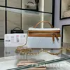 Versión de Alta Gama del Bolso Caja Cadena Lp Azul Denim Estrella Chanel 26P, Neceser, Bolso de Mano de Cuero Genuino para Mujer, Bolso Tote para Lonchera