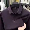 Camisa polo de manga larga con mezcla de lana transfronteriza para hombre, nuevo estilo otoño 2026, cuello camisero, color liso, camiseta básica casual para hombre