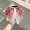 Seleção CuidadosaDesign de Presilha de Garra com Laço Estampa de Leopardo Rosa Estilo de Penteado Meio Preso Presilha Elegante para Rabo de Cavalo Acessório de Cabelo Versátil