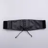 Sello de Cintura Corsé Decorativo para Mujer Cinturón Transfronterizo Falda de PU Negra Cintura Ceñida Camisa Adelgazante Decoración Elegante de Cintura