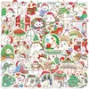 Uma Variedade de 50 Adesivos de Natal, Desenhos Animados Fofos Graffiti, Capa para Celular iPad, Adesivos de Decoração para Mala