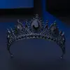 Comercio Exterior Exportación Más Vendido Set de Pendientes Corona de Novia Tiara Diadema Azul Princesa Elsa para Mujer Elegante