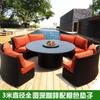 Combinación de sofá redondo de ratán para exteriores, jardín, patio, semicírculo, silla de ratán, sofá para exteriores, hotel, sofá curvo para sala de estar