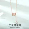 Colar de Prata de Lei S925 com Pingente de Diamante Brilhante em Formato de Cintura Pequena com Franja para Mulheres, Corrente Versátil para Clavícula Design de Atacado Pingente da Moda