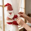 Natal Ano Novo Cortina de Janela de Natal Fivela Criativa Estampagem a Quente Vermelha Suporte de Cortina de Natal Velho Homem Boneco de Neve Abraço Fivela Ornamento