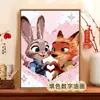 Zootopia Pintura al Óleo Digital DIY Colorear Personaje de Película Animada Judy Nick Pintura Decorativa Acrílica Hecha a Mano