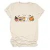 Amazon Wish site independente moda casual feminina maçã livro lápis fantasma abóbora gola redonda manga curta camiseta