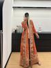 Gabardina Larga de Manga Larga con Bloques de Color y Plisado Miyake, Gabardina de Moda Estampada para Mujer, Comercio Exterior