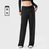 Pantalones anchos de corte holgado para mujer con cinturón desmontable, transpirables y adecuados para deportes y uso casual, con una caída fluida que disimula la figura y crea un efecto adelgazante, en un estilo recto y largo