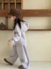 Mian Bao Zai Ropa Infantil 2026 Nuevo Otoño Conjunto de Punto de Color Sólido en Cuatro Colores Dos Piezas