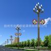 Lámpara china exterior alumbrado público 10 metros 12 metros lámpara magnolia ocho brazos nueve fuego arte lámpara de paisaje poste de lámpara