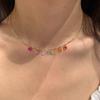 Librito Rojo Explosivo Dulce Color Cristal Amor Collar Femenino Ins Mori Nicho Elegante Cadena Clavícula Gargantilla