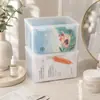 Caixa de Armazenamento de Mesa Estilo Japonês Transparente Caixa de Armazenamento para Máscaras de Algodão Cosméticas para Cuidados com a Pele Caixa de Armazenamento Cosmético à Prova de Poeira
