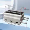 Churrasqueira Zibo, Modelo Popular de Aço Inoxidável para Uso Doméstico e Comercial, Churrasqueira a Carvão para Exterior Sem Fumaça para Panquecas Pequenas e Espetinhos de Carne, Pequena Ferramenta para Churrasqueira