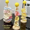 Coluna de armazenamento de elásticos de cabelo, organizador de mesa para elásticos e scrunchies, expositor para acessórios de cabelo e joias femininas