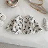 Jaqueta de Cashmere Infantil 2025 Novo Inverno Meninas Jacquard Espessado Top Bebê Floral Camurça Roupas de Inverno