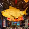 Simulación de carpa grande pez dorado linterna exterior escénica espectáculo de linternas decoración diseño modelado lámpara Festival de las Linternas decoración linterna