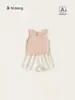 Bangxuan Roupa Infantil Verão Conjunto Meninas Colete Shorts Roupa Bebê Conjunto Duas Peças Leve Meninas Roupa para Passeio de Recém-Nascido