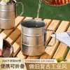 Taza de Cerveza Estilo Industrial Retro Acero Inoxidable 304 Taza de Agua para el Hogar Taza Creativa Estilo Antiguo para Exteriores y Camping