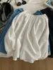 Camisa Babydoll Blanca de Algodón Lavado Estilo Coreano Juvenil con Cuello Redondo para Mujer, Nueva Camisa Vintage de Otoño con Pliegues y Mangas Largas Tipo Linterna